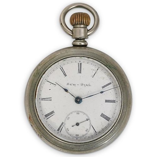 ANTIQUE "SUNDIAL" SILVER POCKET