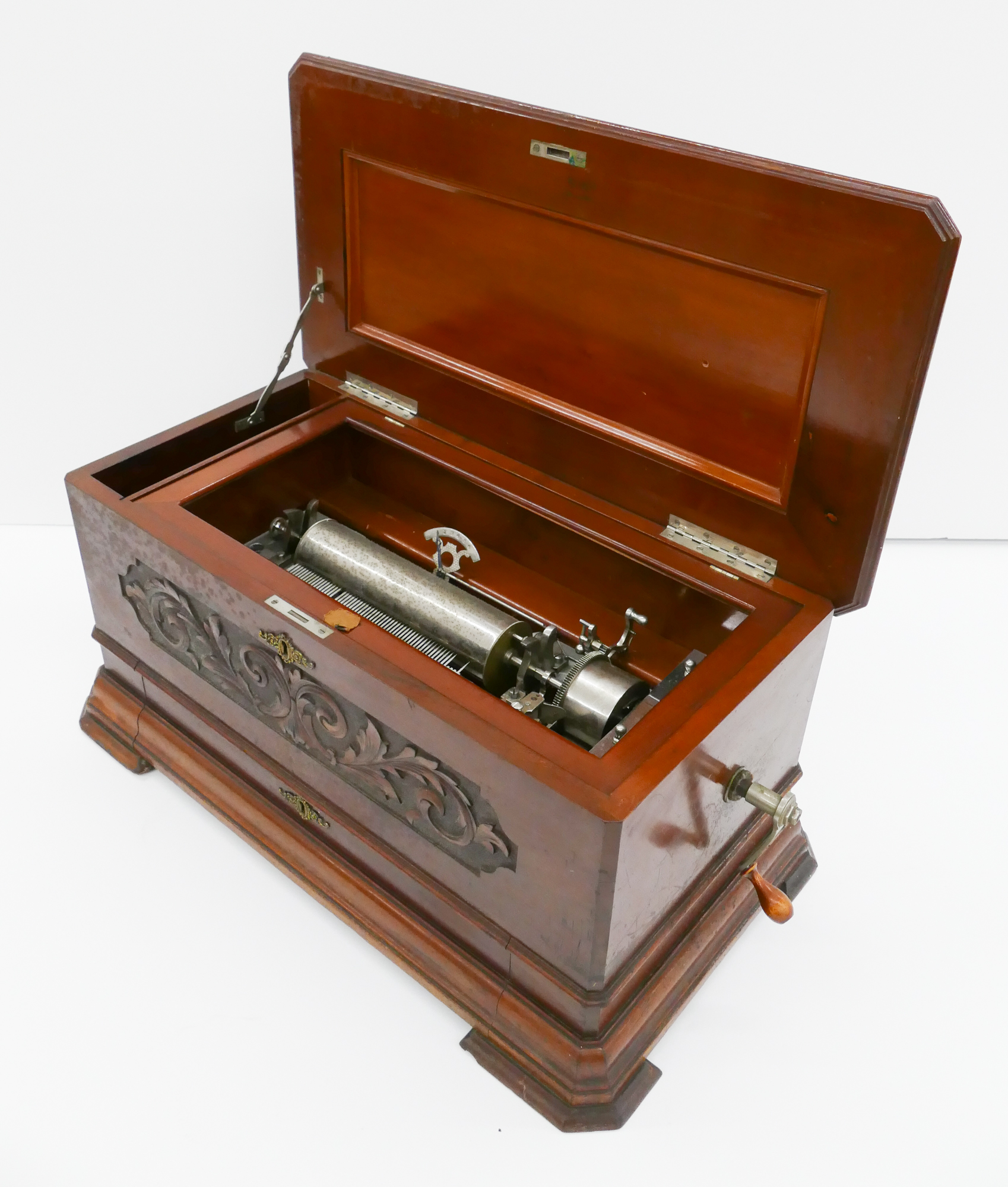 Antique Swiss Cylinder Music Box in