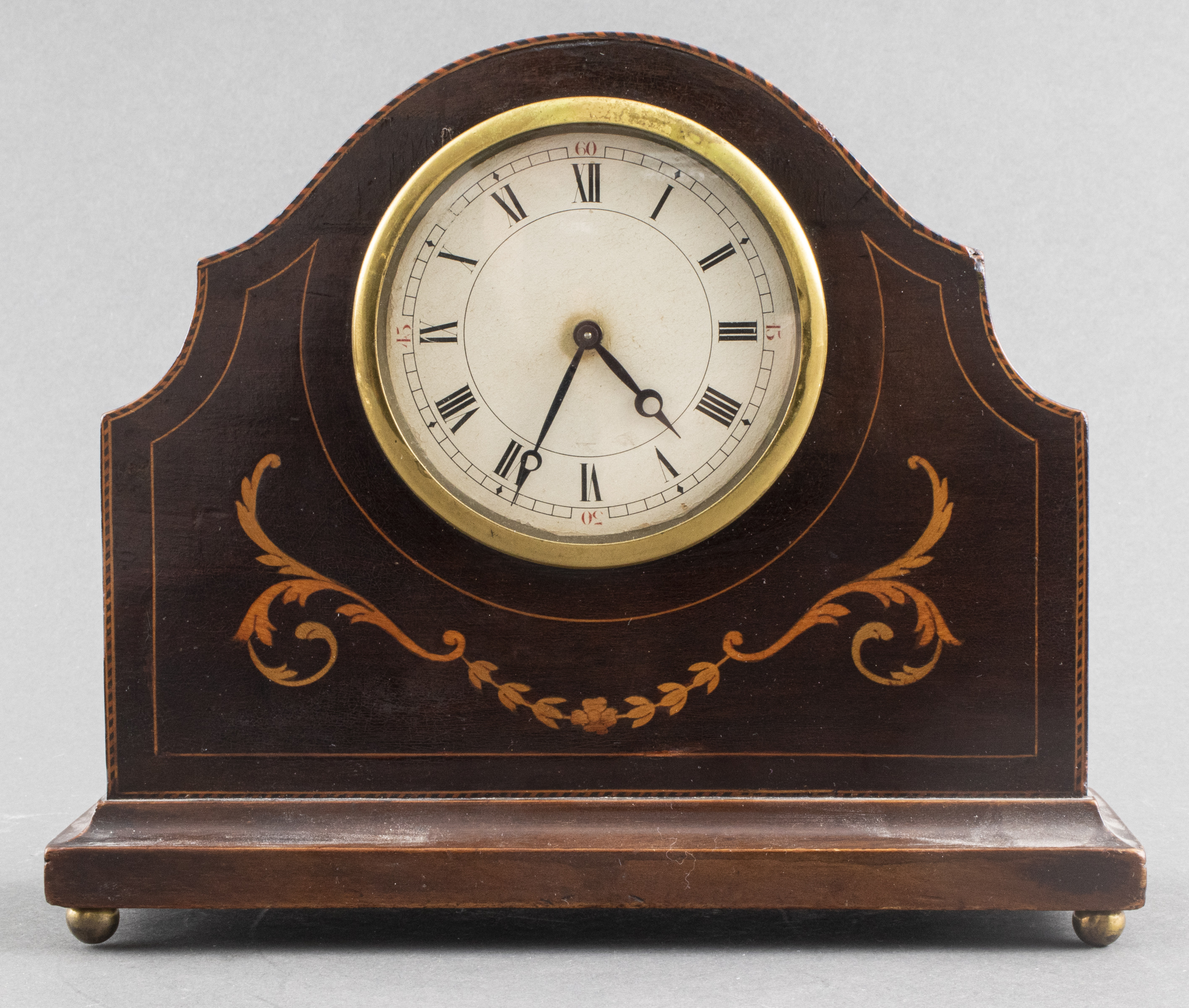 ANTIQUE SWISS-MADE MAHOGANY & BRASS
