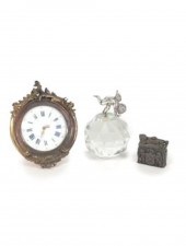 ANTIQUE TABLE ITEMS 3PC.; FREN
