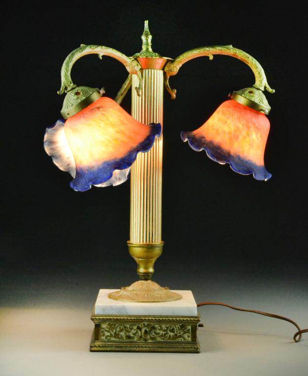 Antique Table Lamp of Bronze and