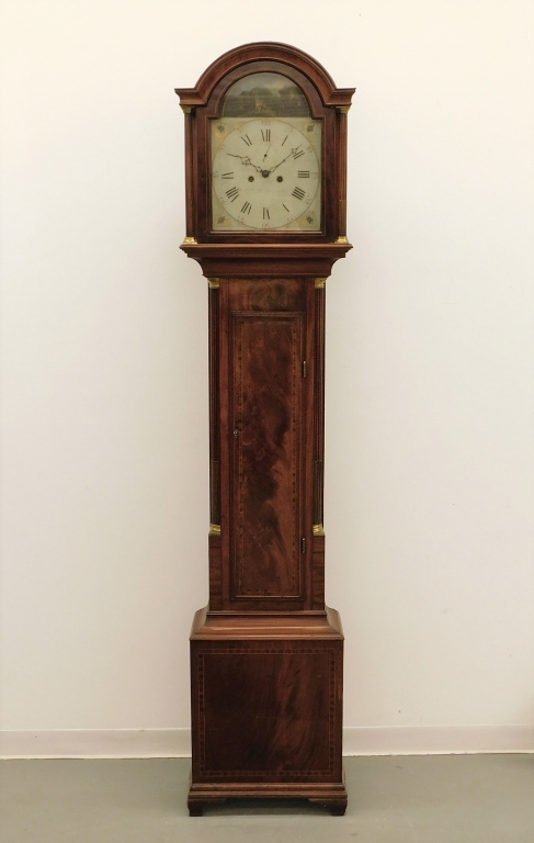 ANTIQUE TALL CASE GRANDFATHER CLOCK