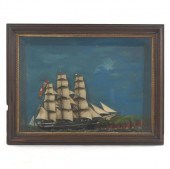 ANTIQUE TALL SHIP DIORAMA, "OC