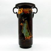 ANTIQUE TALL VASE, PIED PIPER