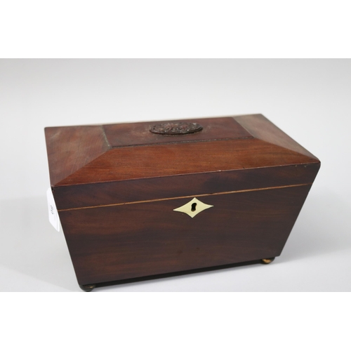 Antique tea caddy no bowl, approx