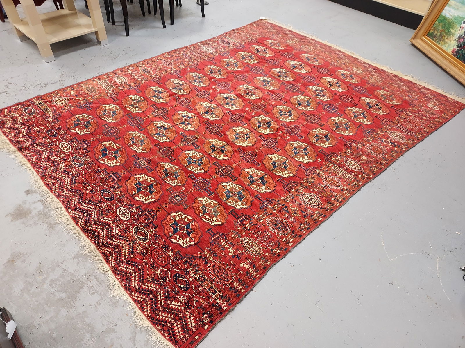 ANTIQUE TEKE TURKMEN WOOL RUG