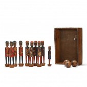 ANTIQUE TEN-PIN SKITTLES SET L