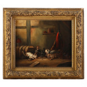 ANTIQUE TERRIER DOGS HUNTING R