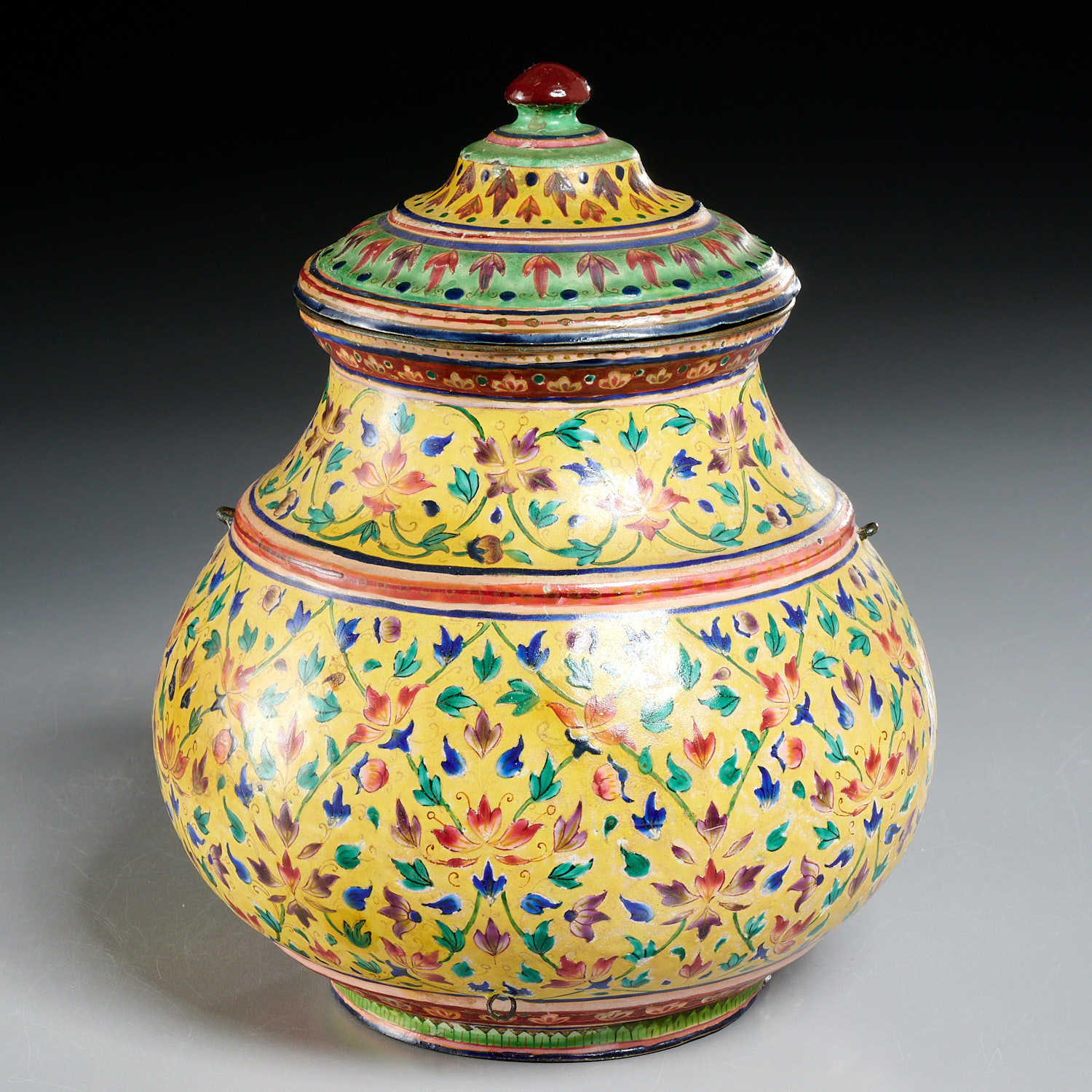 ANTIQUE THAI ENAMELED COPPER