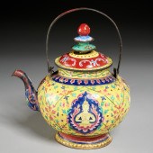 ANTIQUE THAI ENAMELED COPPER T