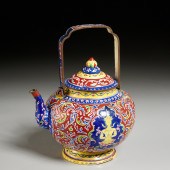 ANTIQUE THAI ENAMELED COPPER T