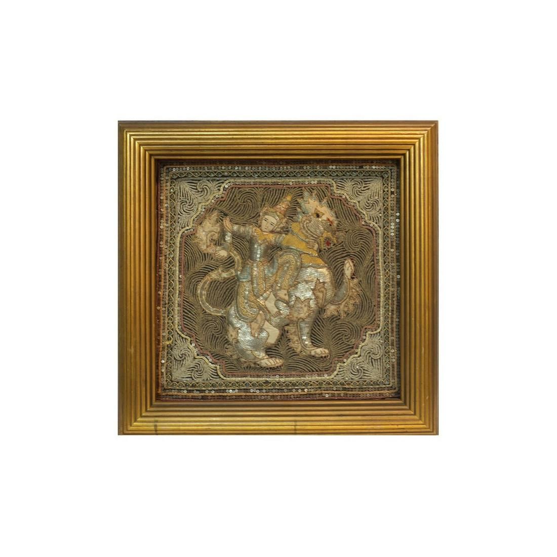 ANTIQUE THAI SILK EMBROIDERED