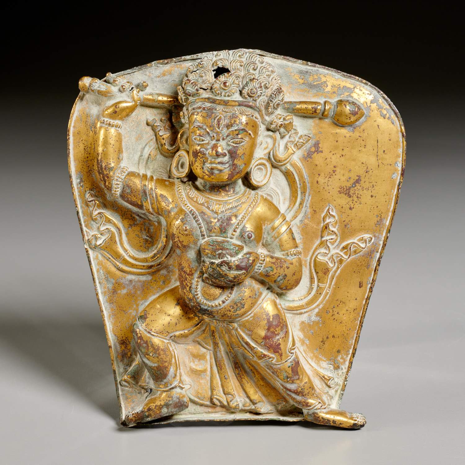 ANTIQUE TIBETAN GILT BRONZE