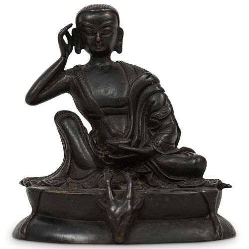 ANTIQUE TIBETAN MILAREPA BRONZE