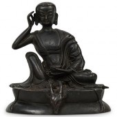 ANTIQUE TIBETAN MILAREPA BRONZ