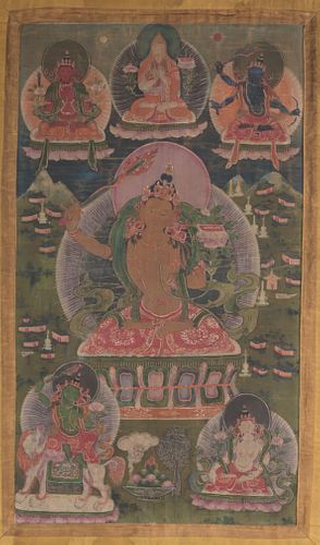 ANTIQUE TIBETAN THANGKA,