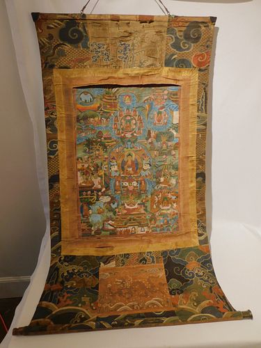 ANTIQUE TIBETAN THANKA PAINTINGAn