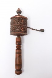ANTIQUE TIBETAN WOOD & COPPER