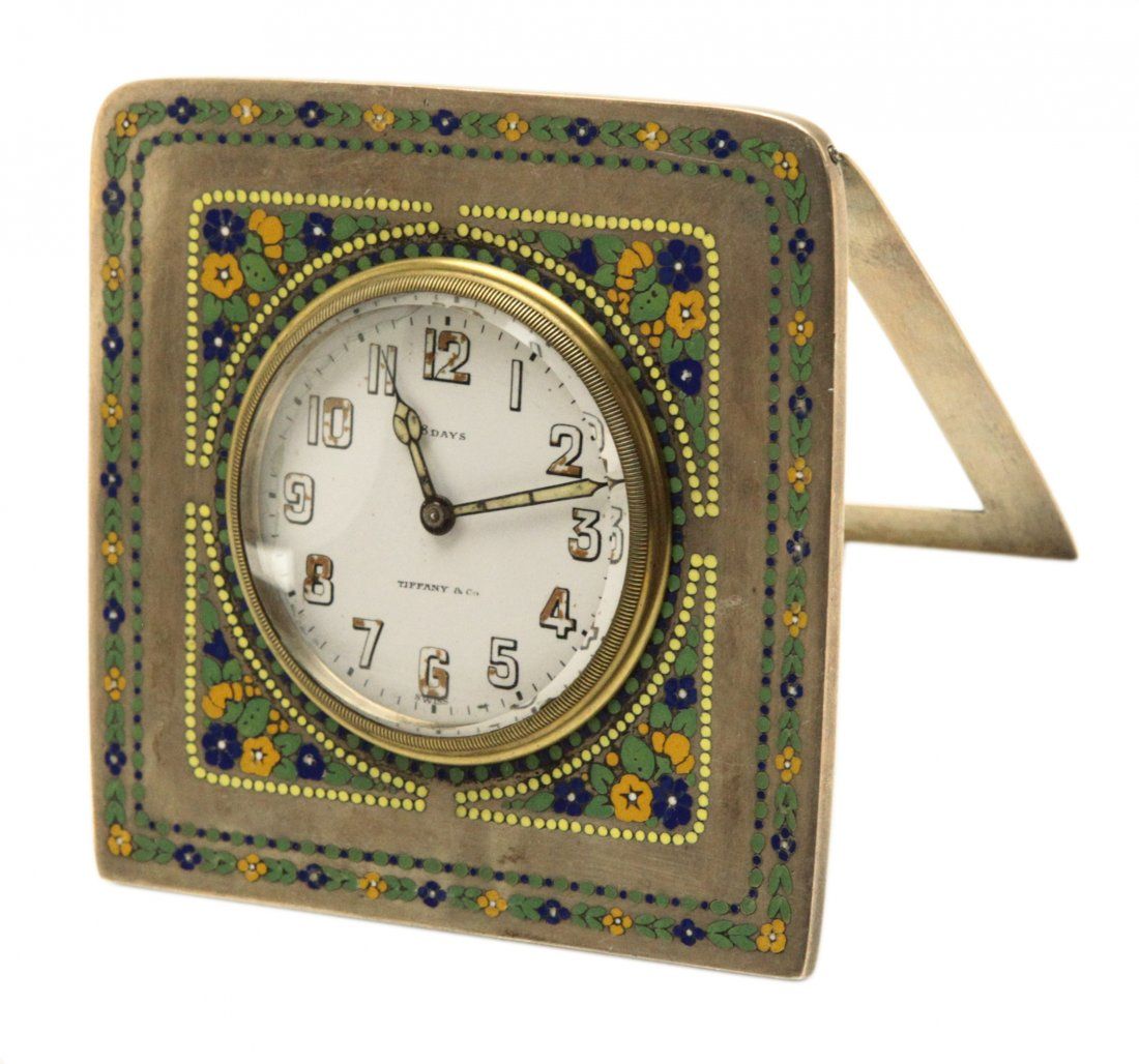ANTIQUE TIFFANY SILVER AND ENAMEL