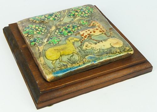 ANTIQUE TILE IN STYLE OF CHAGAL