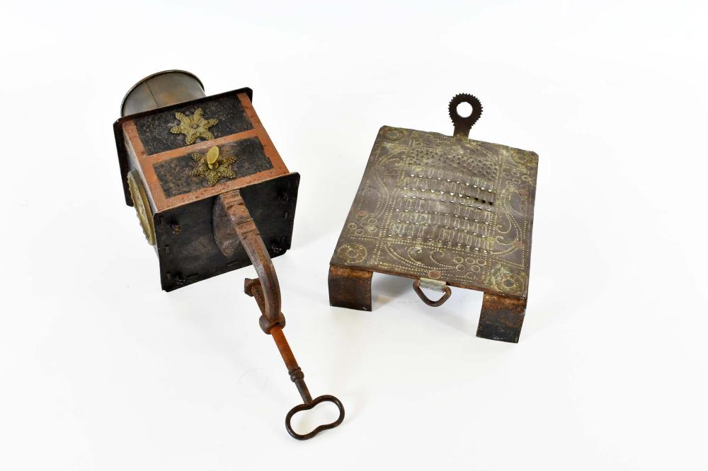 ANTIQUE TIN GRATER & MIXED METAL