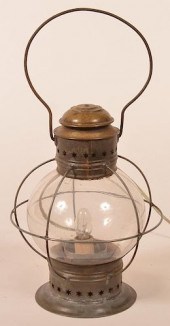 ANTIQUE TIN ONION LANTERN.Anti
