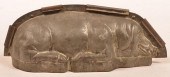 ANTIQUE TIN RECLINING PIG FORM