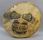 ANTIQUE TLINGIT ALASKAN DRUM19