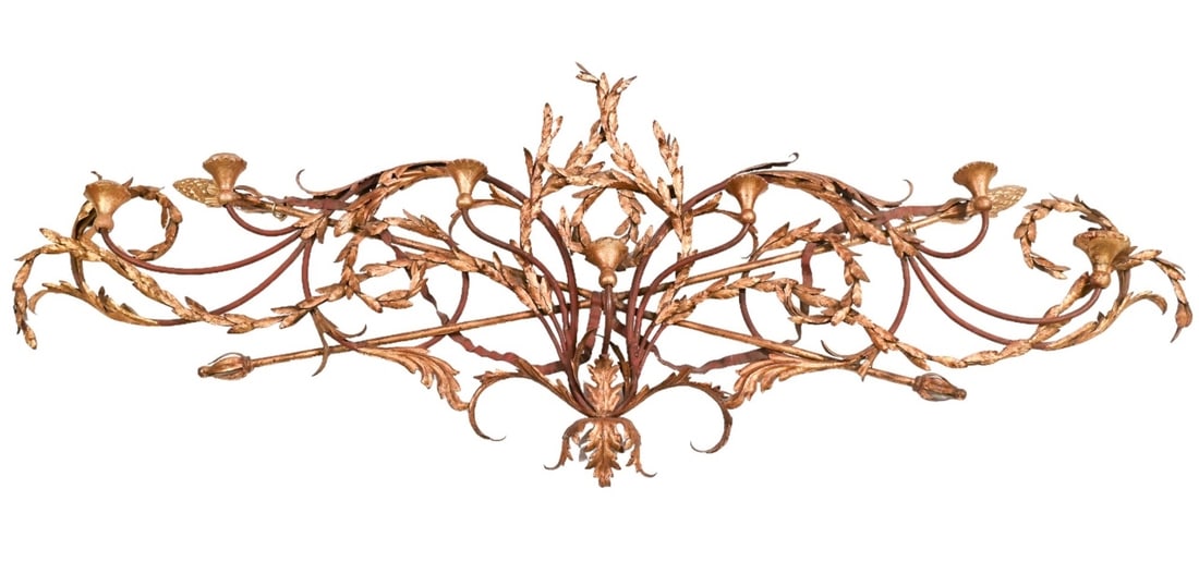 ANTIQUE TOLE & WROUGHT IRON