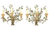 ANTIQUE TOLE & WROUGHT IRON EL