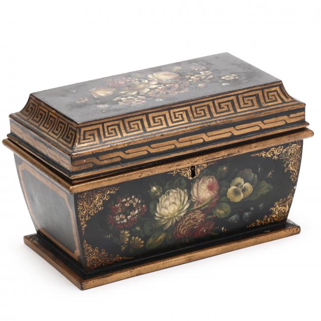 ANTIQUE TOLEWARE TEA CADDY Likely