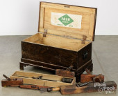 ANTIQUE TOOL CHEST AND TOOLS<b