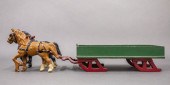 ANTIQUE TOY HORSES PULLING SLE