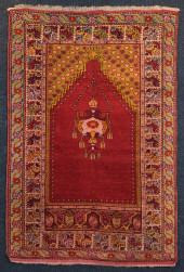 ANTIQUE TURKISH MELAS RUG - 4'