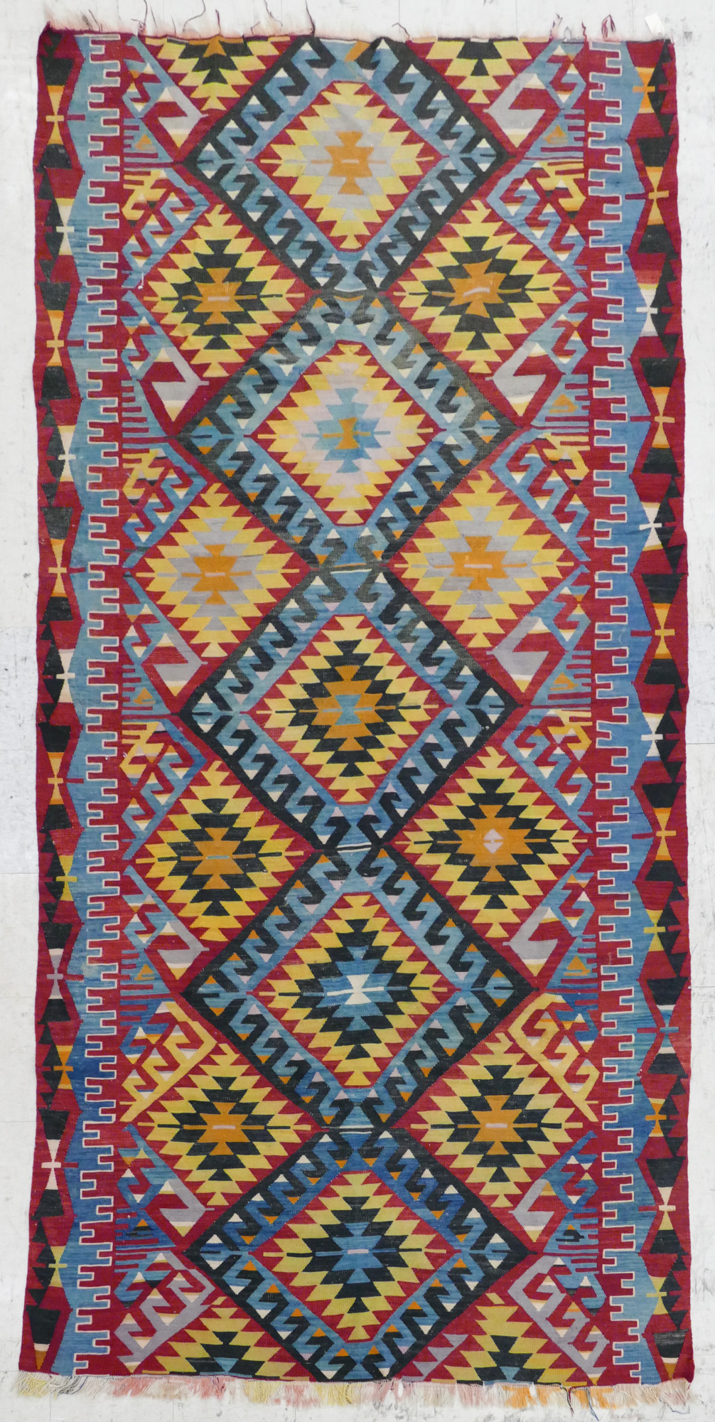 Antique Turkish Multi-Color Kilim