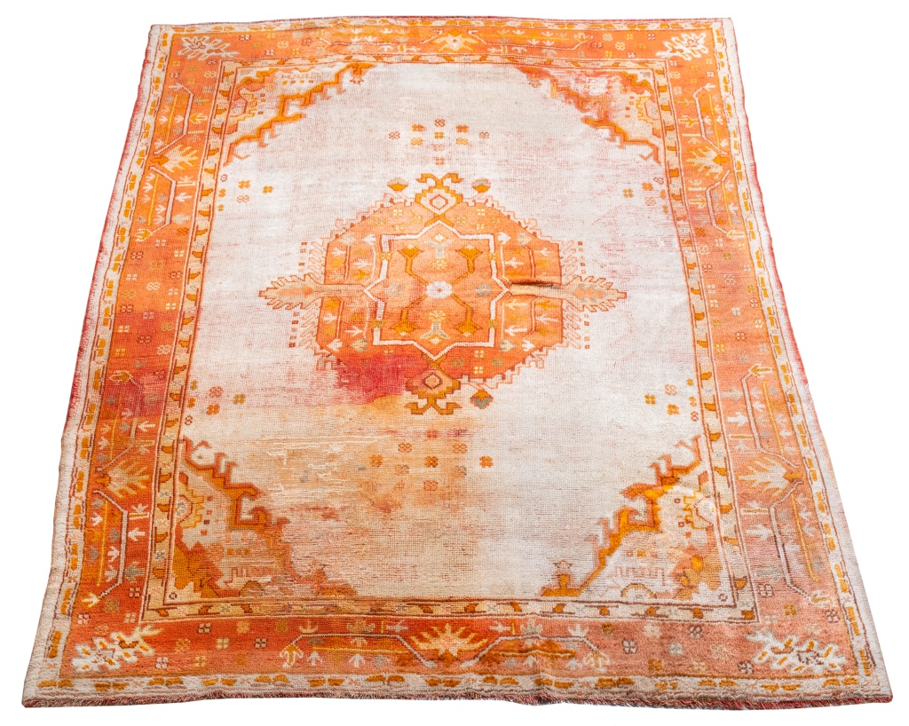 ANTIQUE TURKISH OUSHAK GEOMETRIC
