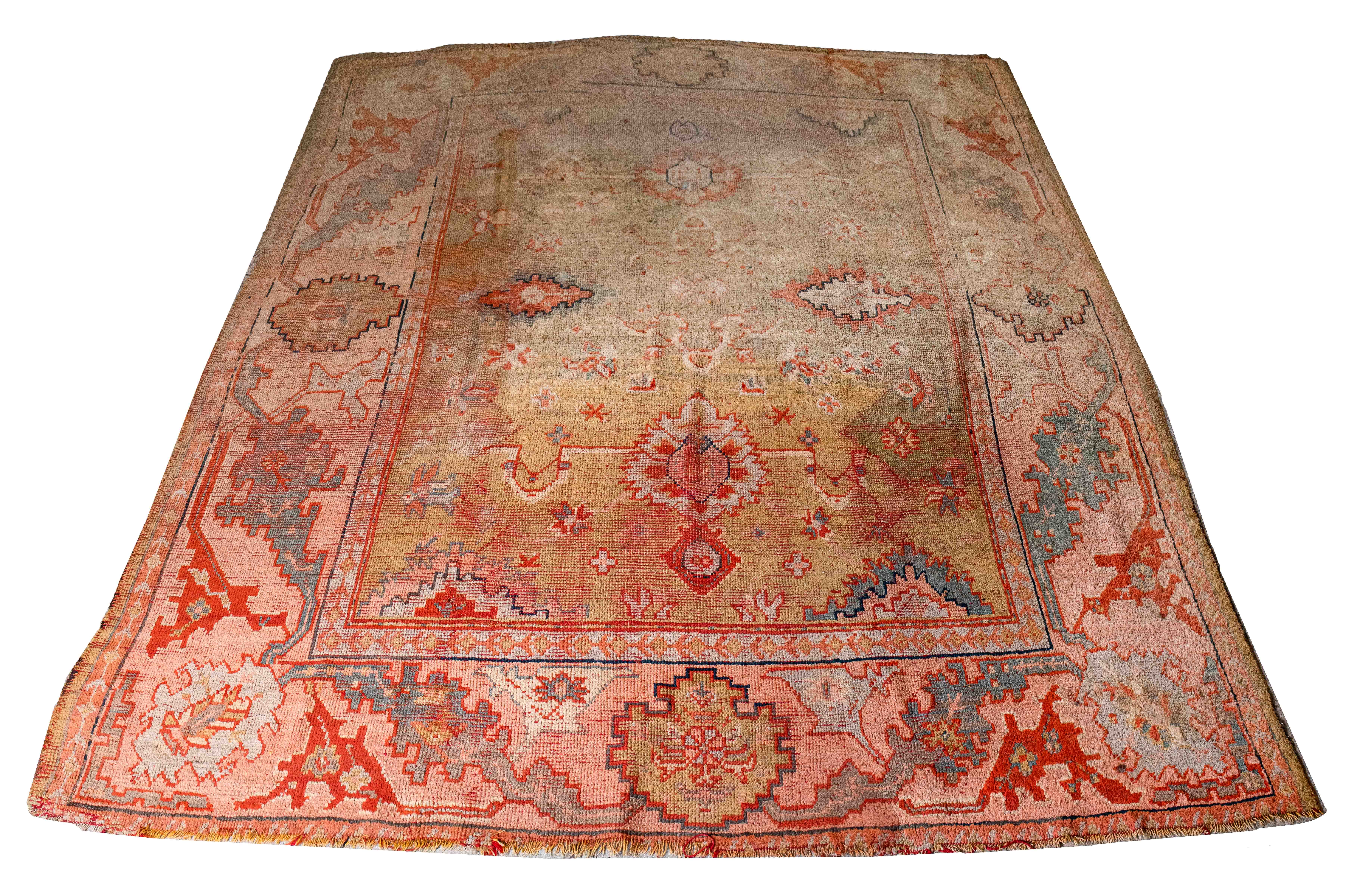 ANTIQUE TURKISH OUSHAK RUG