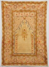 ANTIQUE TURKISH SILK PRAYER RU