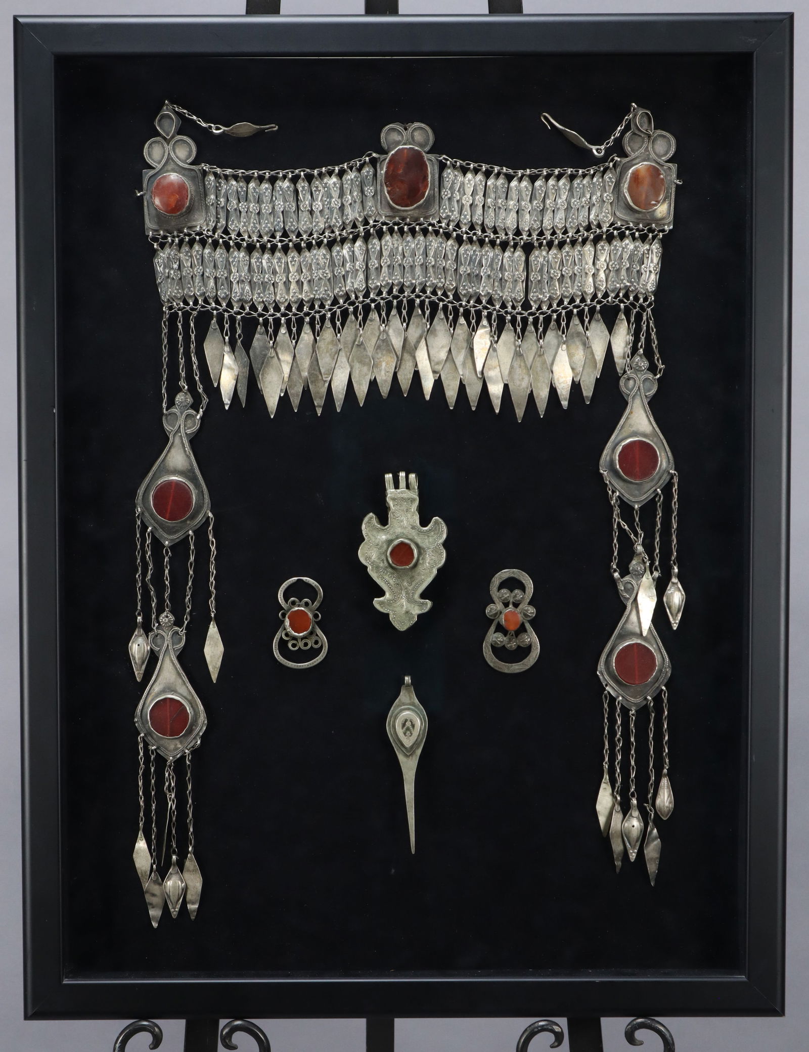 ANTIQUE TURKMEN SILVER HEADPIECE