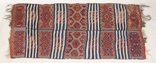 ANTIQUE TURKOMAN KILIM HAND-TIED