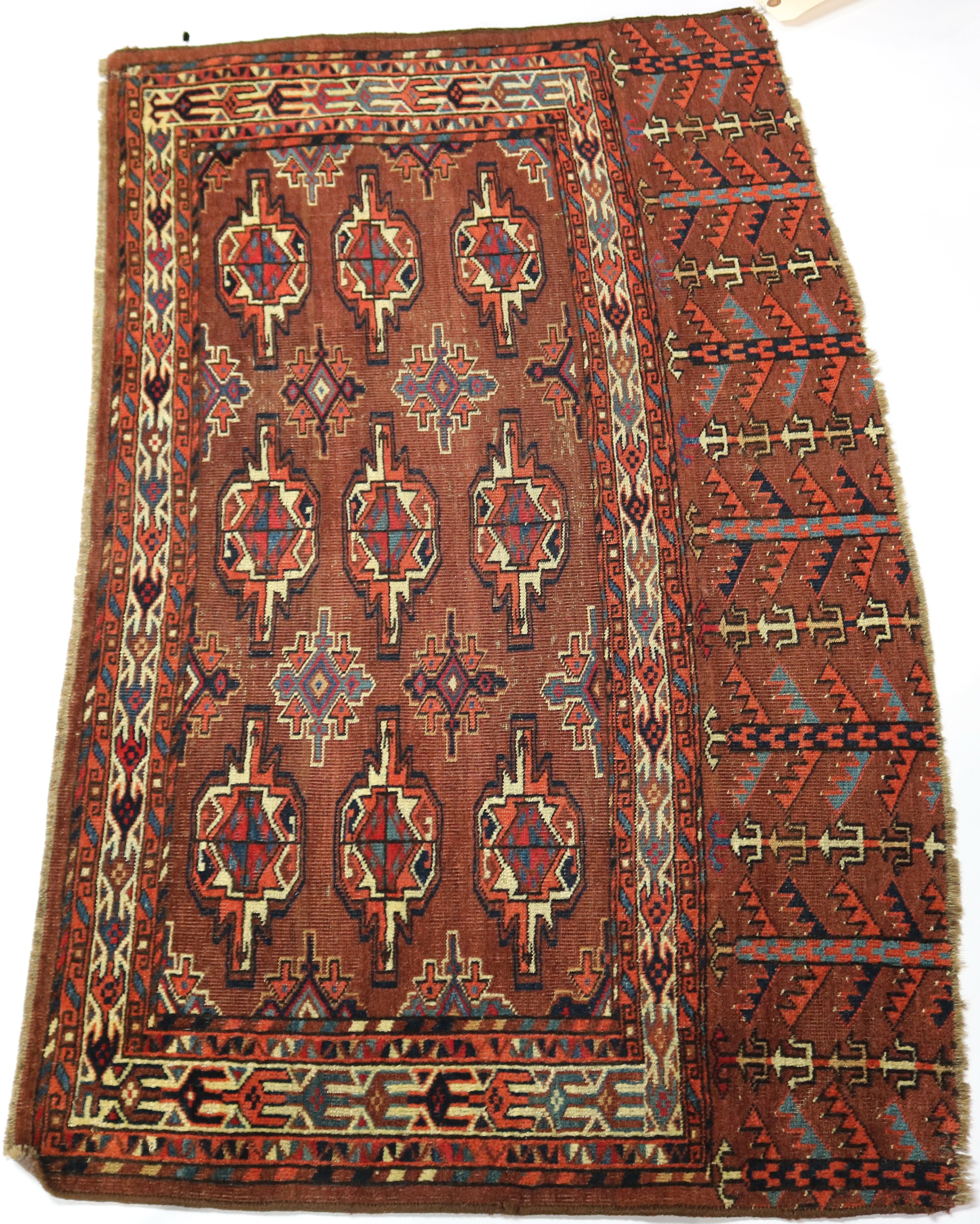 ANTIQUE TURKOMAN TEKKE CARPET, 2'2"