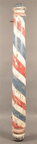 ANTIQUE TURNED AND PAINTED WOOD