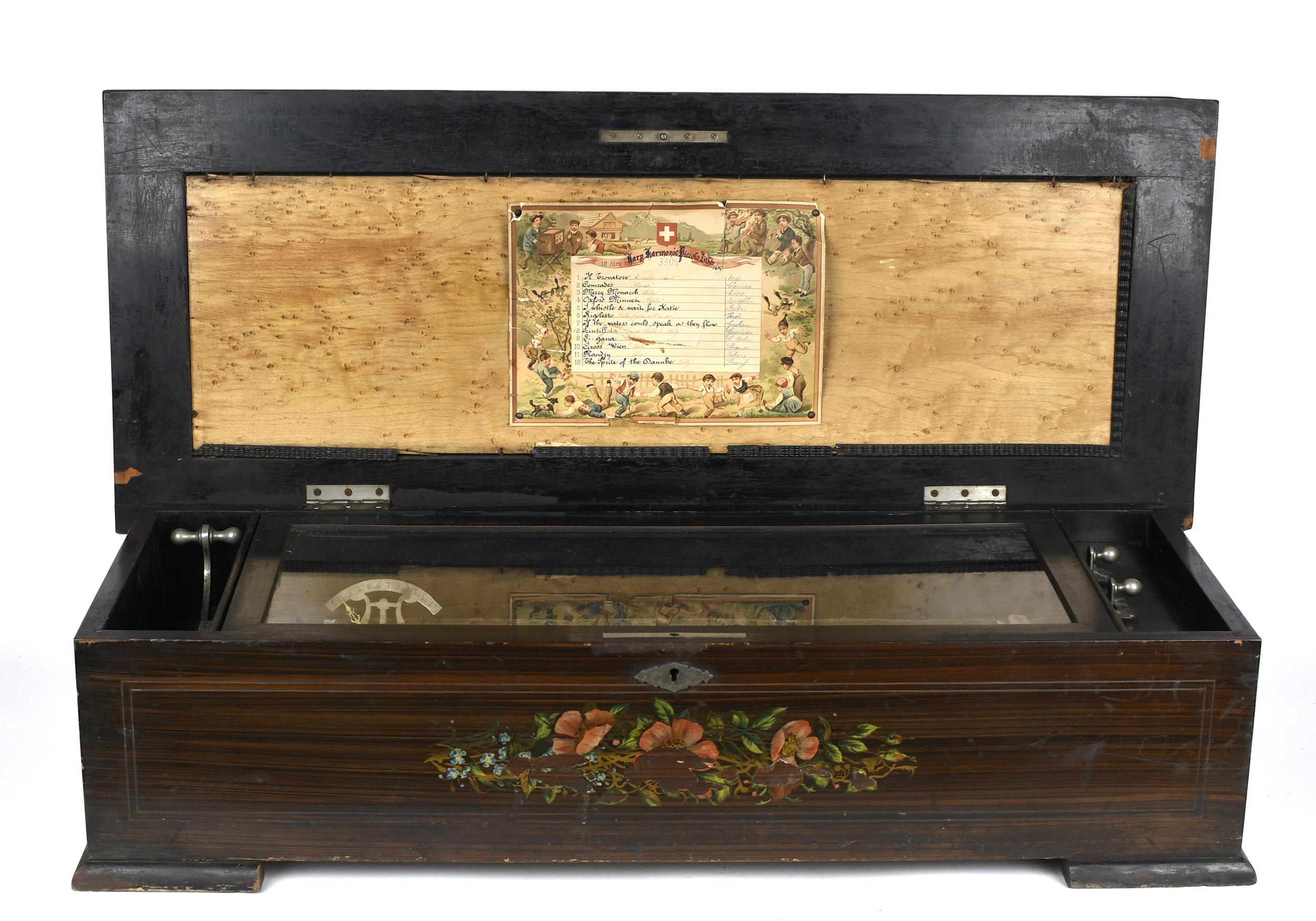 ANTIQUE TWELVE TUNE MUSIC BOX.