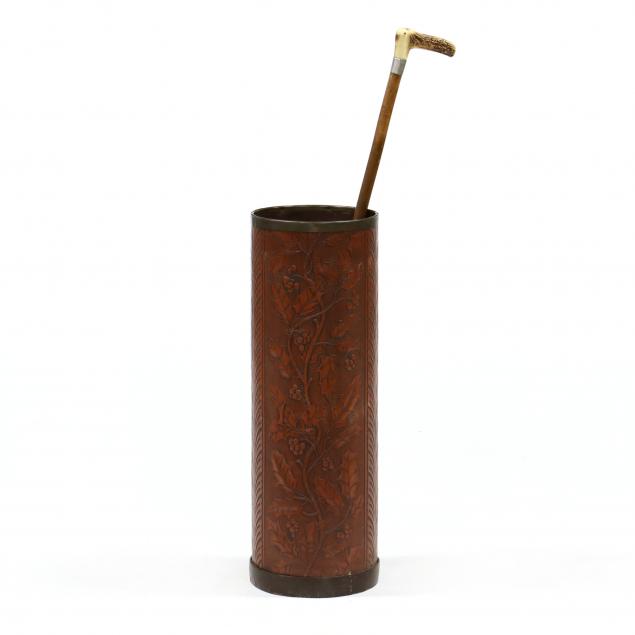 ANTIQUE UMBRELLA RECEPTACLE WITH