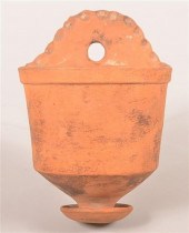 ANTIQUE UNGLAZED REDWARE WALL