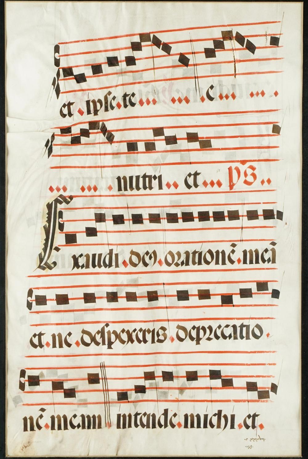 ANTIQUE VELLUM MUSICAL MANUSCRIPT