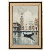 ANTIQUE VENETIAN CANAL LANDSCA
