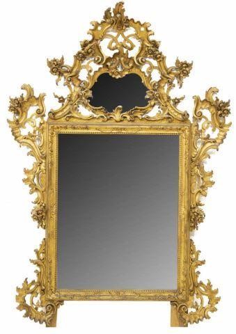 ANTIQUE VENETIAN GILTWOOD MIRROR,