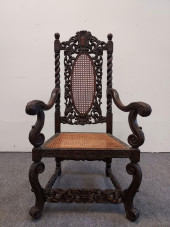 ANTIQUE VICTORIAN CARVED WALNU