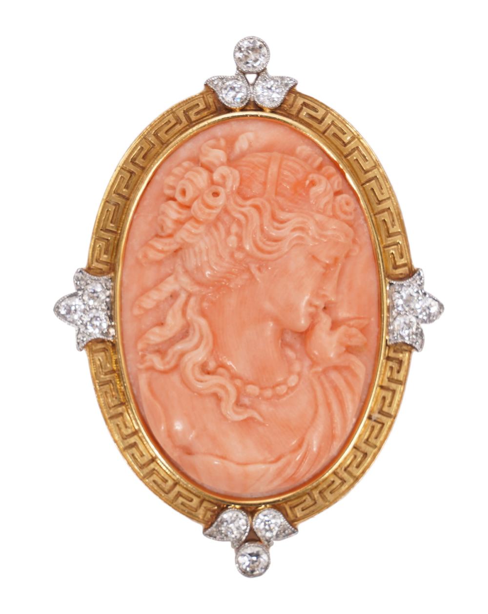 ANTIQUE VICTORIAN CORAL CAMEO